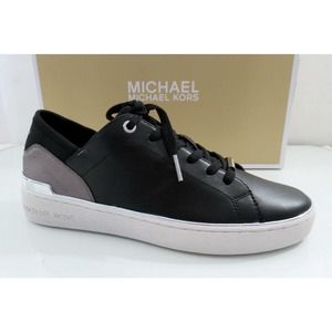 Women's Shoes Michael Kors Scout Lace Up Sneaker MK Logo Scuba Black Size 7